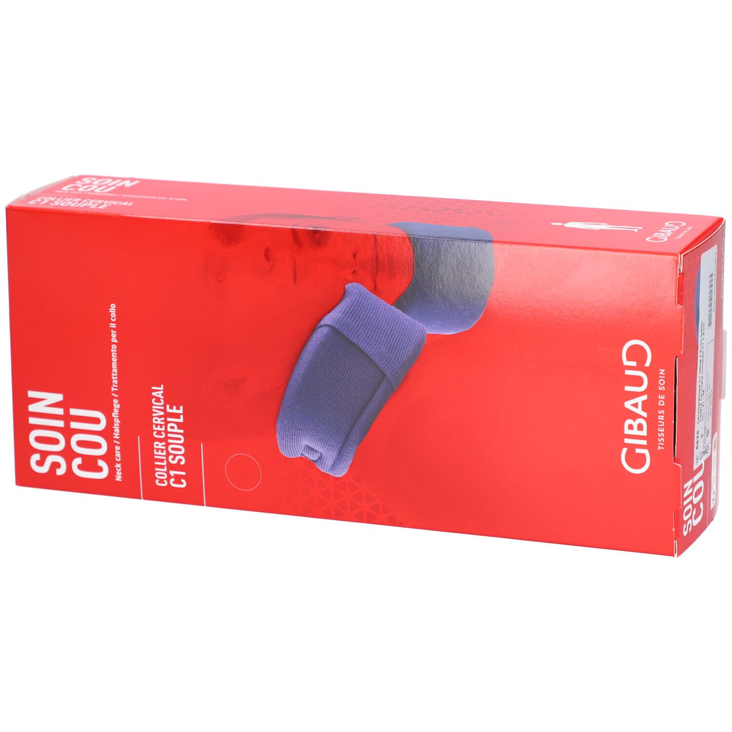 GIBAUD collier cervical C1 7,5 cm taille 3 souple 41–46 cm