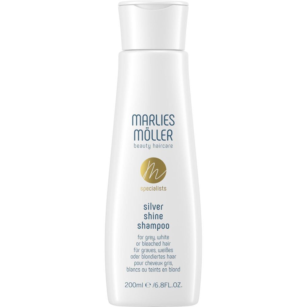 Shampoo blanc Marlies Möller. Silver Shine Shampoo pour cheveux gris, blancs ou blonds. 200ml.