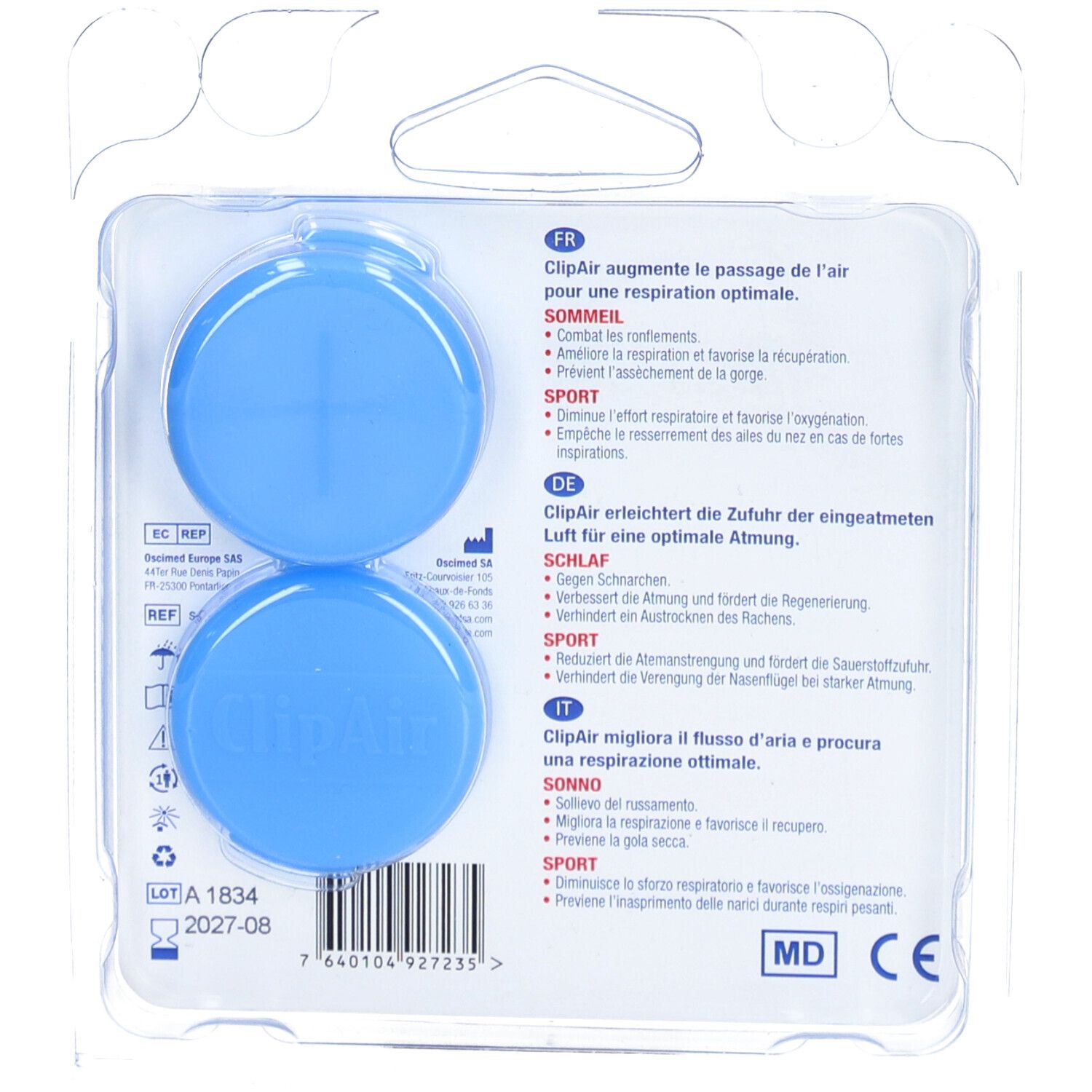 CLIPAIR Dilatateur nasal Taille S pour le sommeil