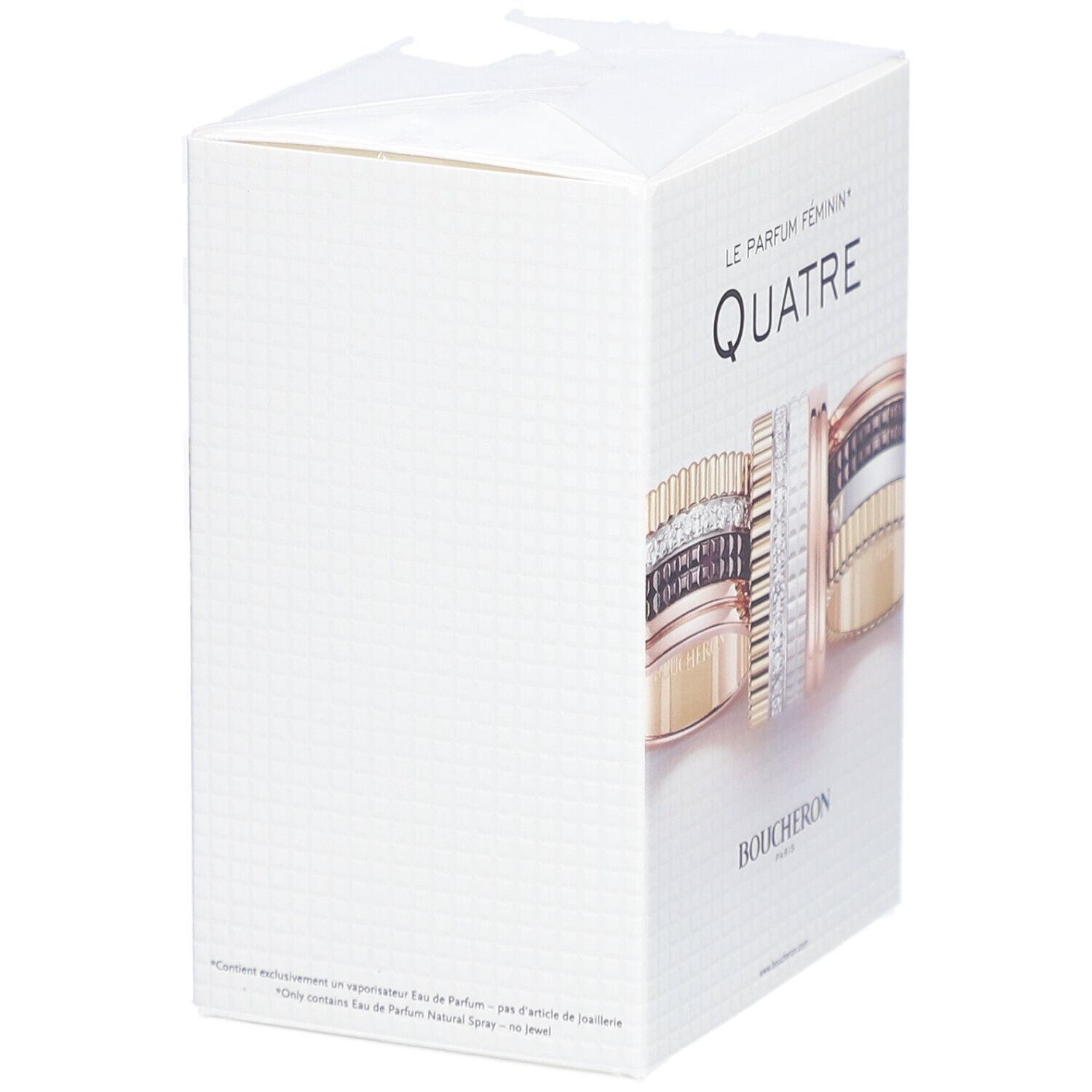 Boîte Quatre Eau de Parfum. Design de bagues. Boucheron Paris. "Le Parfum Féminin".