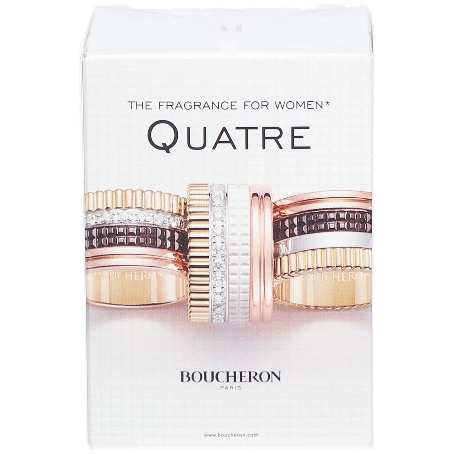 Boîte Quatre Eau de Parfum. Design de bagues. Boucheron Paris. "The Fragrance for Women".