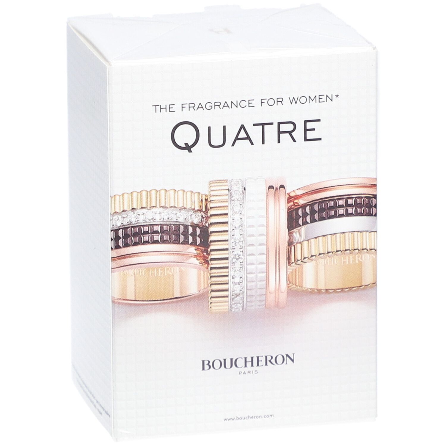 Boîte Quatre Eau de Parfum. Design de bagues. Boucheron Paris. "The Fragrance for Women".