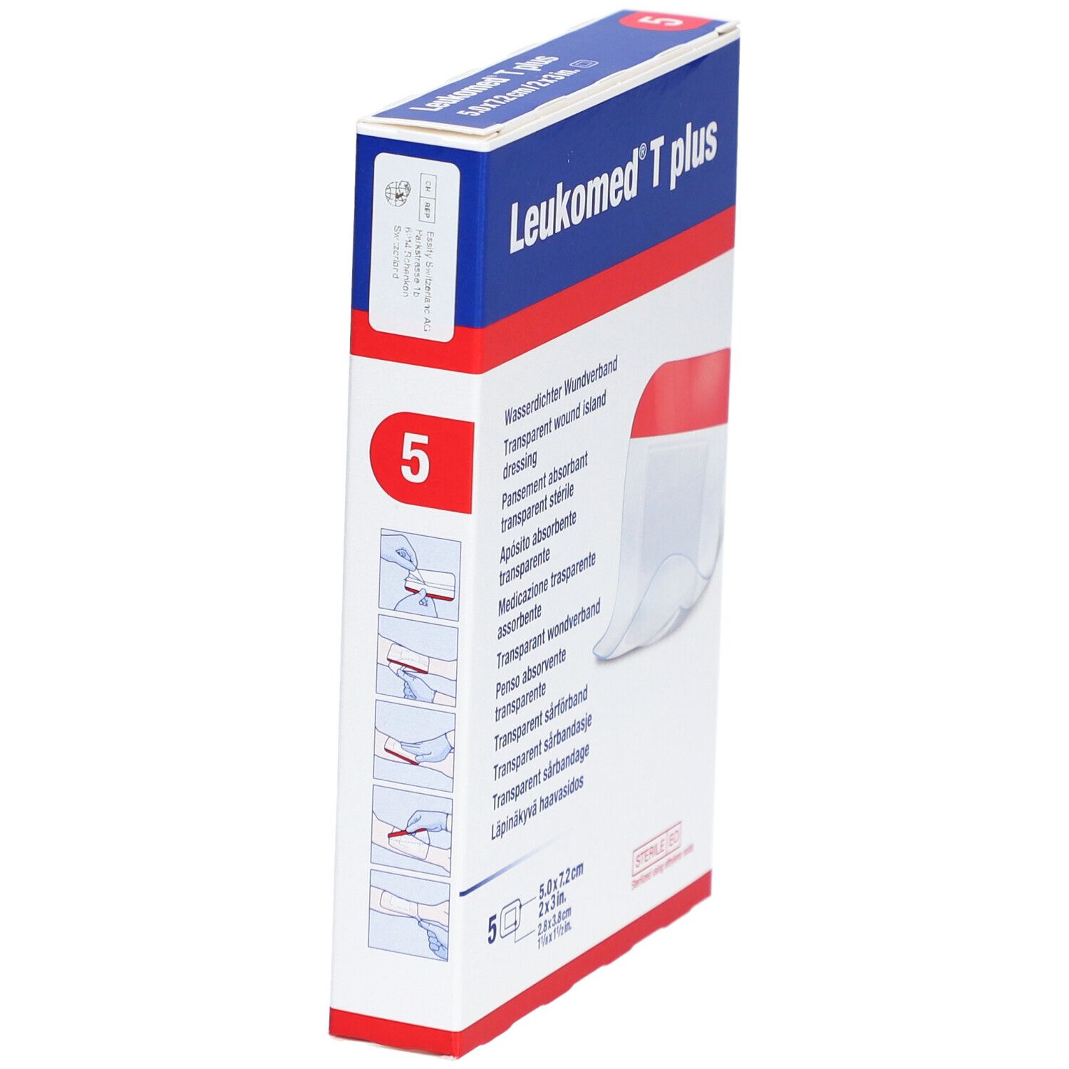 LEUKOMED® T Plus Pansement absorbant transparent 5 x 7,2 cm stérile