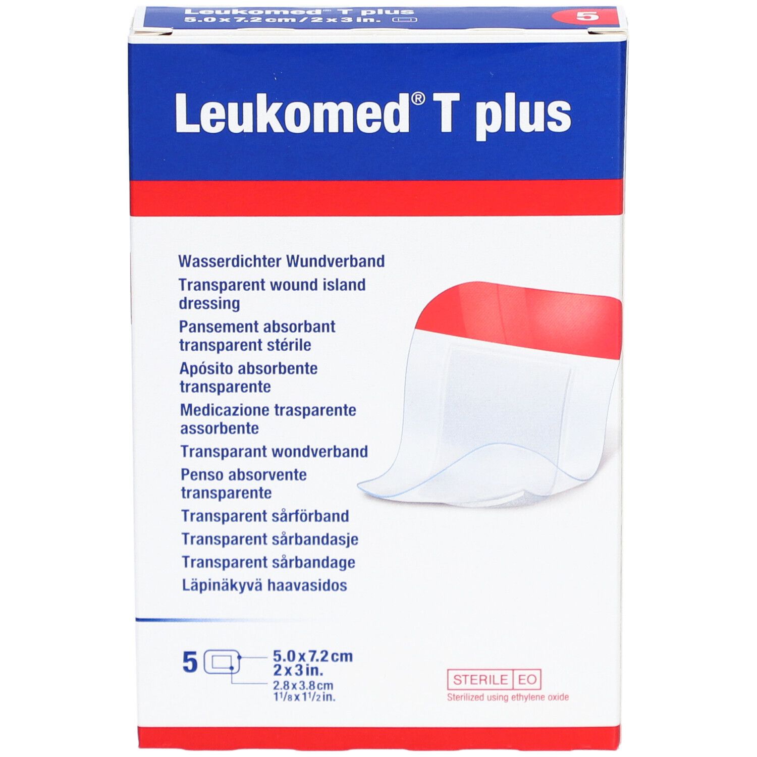 LEUKOMED® T Plus Pansement absorbant transparent 5 x 7,2 cm stérile