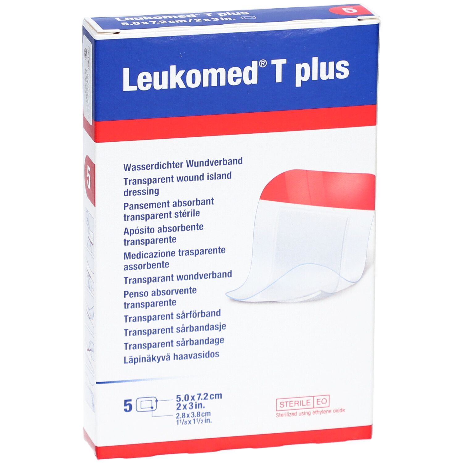 LEUKOMED® T Plus Pansement absorbant transparent 5 x 7,2 cm stérile