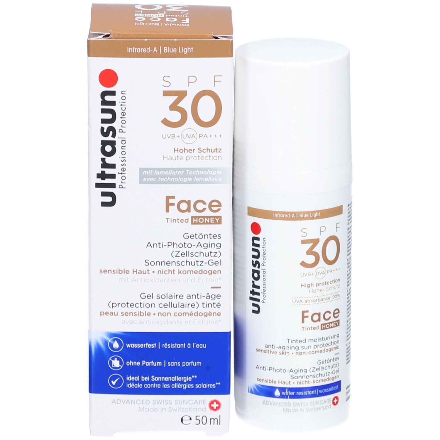 ULTRASUN Crème solaire anti-âge pour le visage teintée miel SPF 30