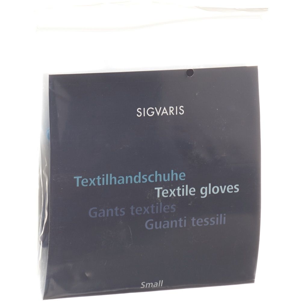 Emballage "Gants textiles" de la marque Sigvaris. Inscription "Small".
