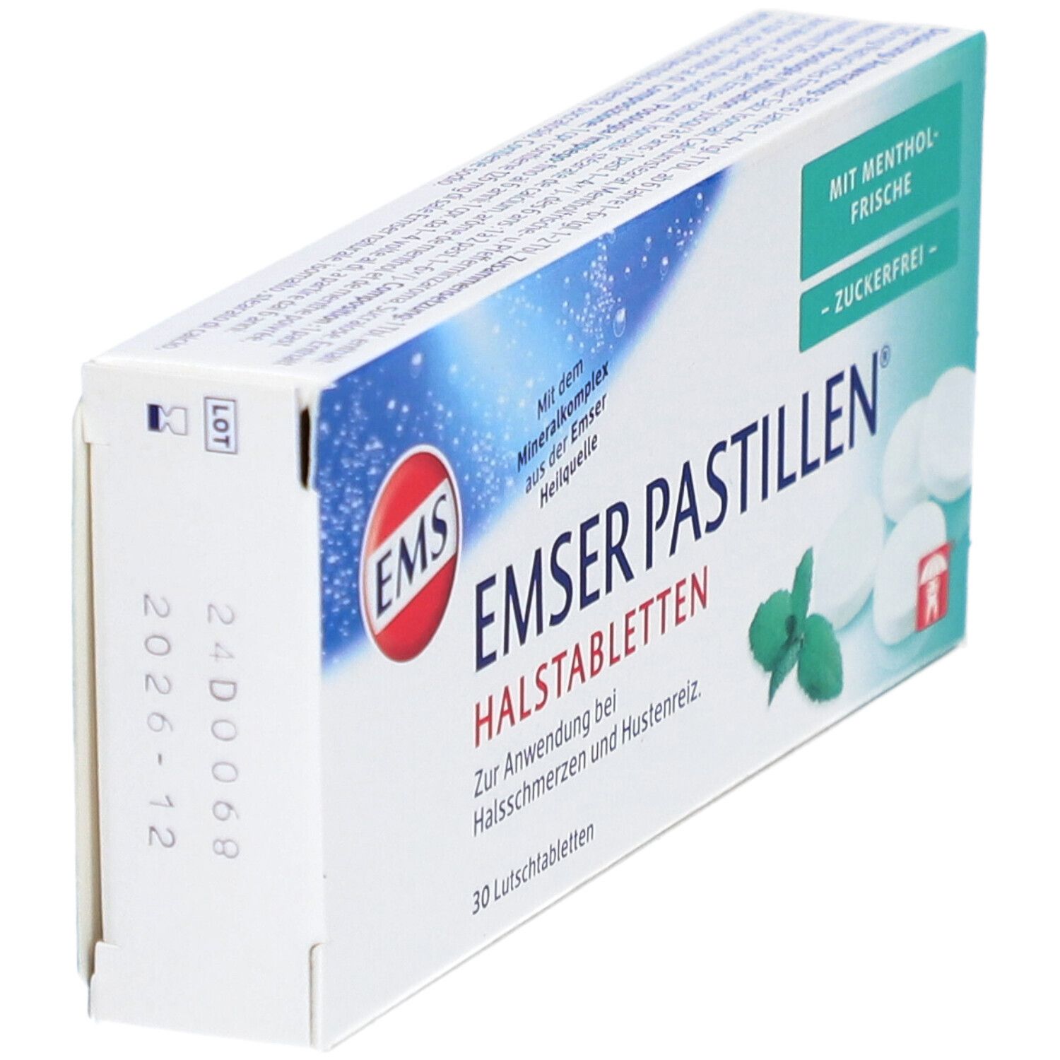 EMSER Pastilles sans sucre Fraîcheur Menthol