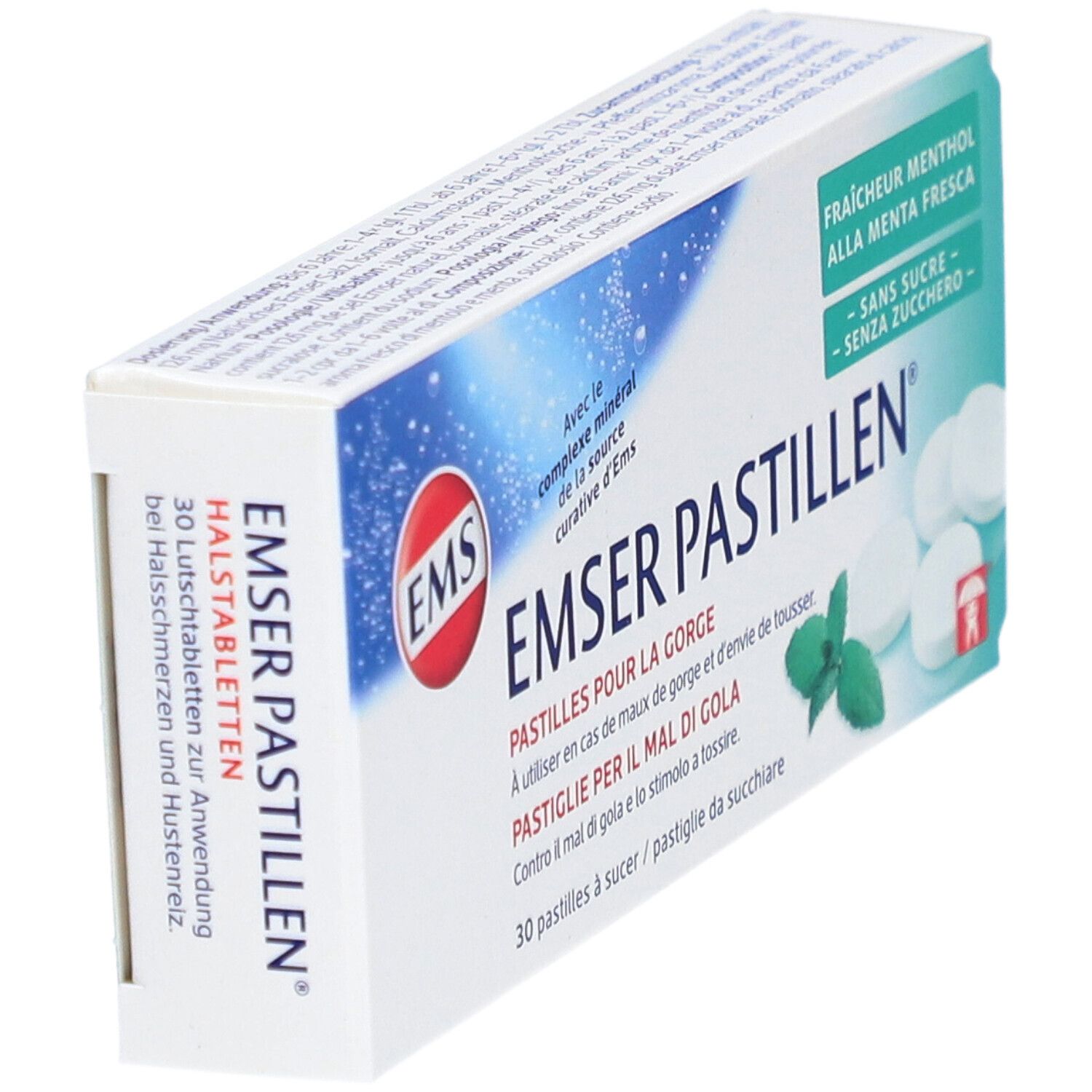 EMSER Pastilles sans sucre Fraîcheur Menthol