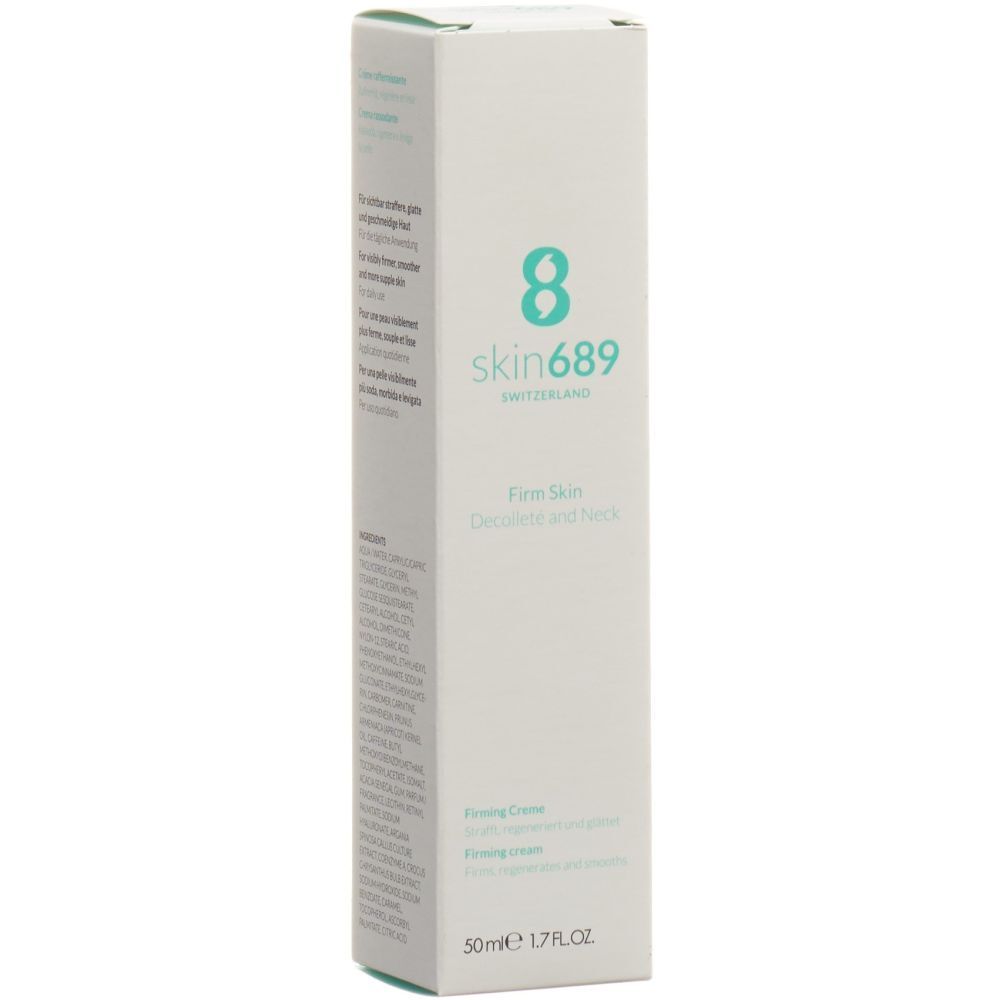 Boîte Skin689. Inscription: Firm Skin Decollete and neck. 50ml.