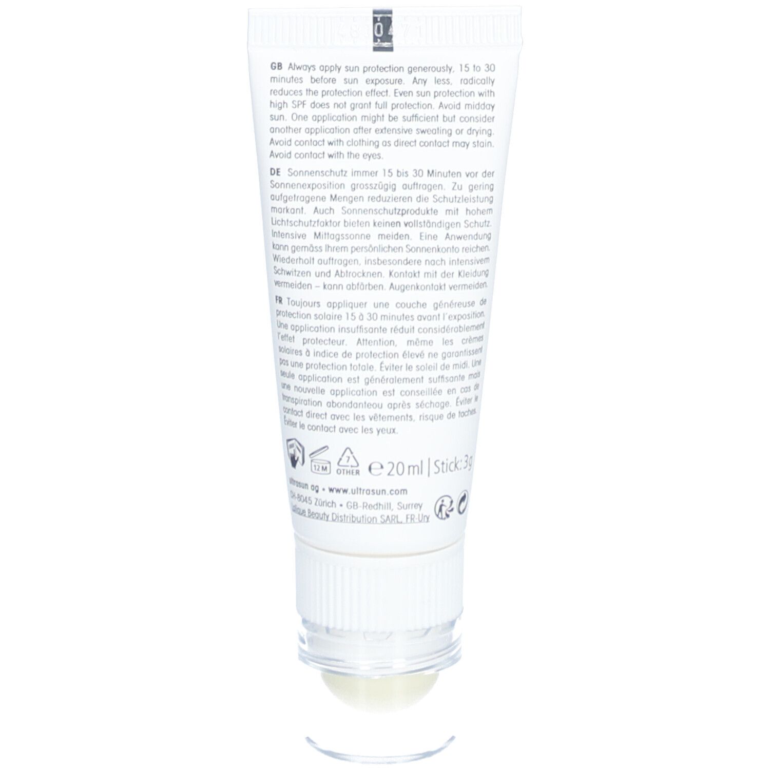 Ultrasun Alpine Potection Solaire 2 en 1 Visage & Lèvres SPF 30