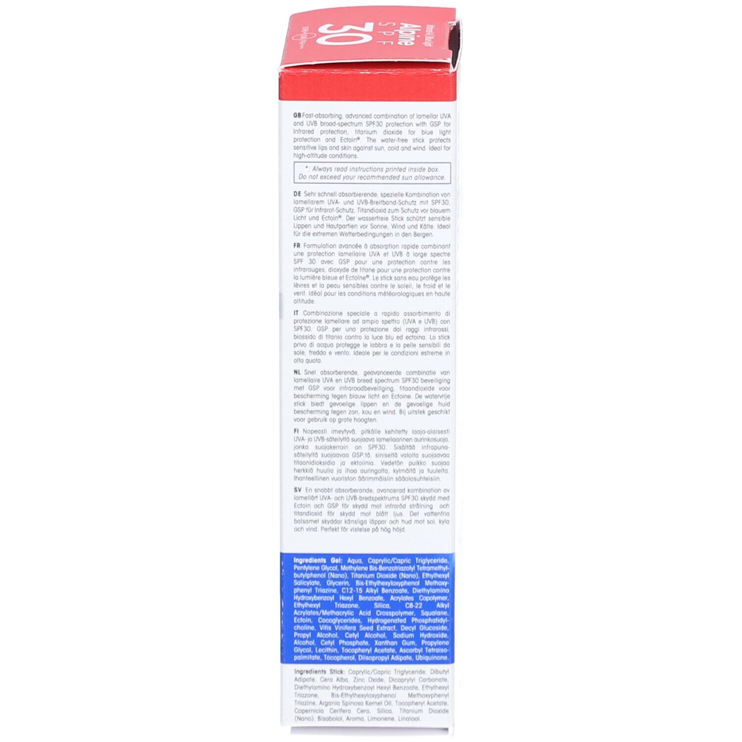 Ultrasun Alpine Potection Solaire 2 en 1 Visage & Lèvres SPF 30