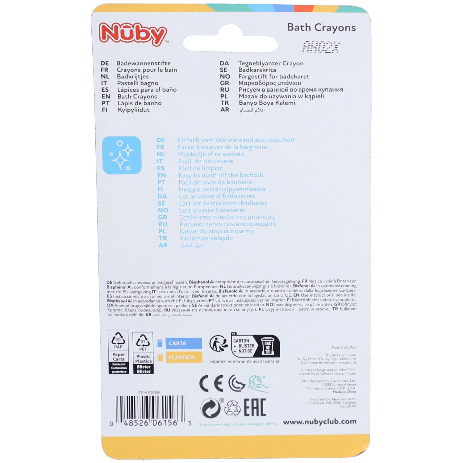 NUBY Crayons pour le bain