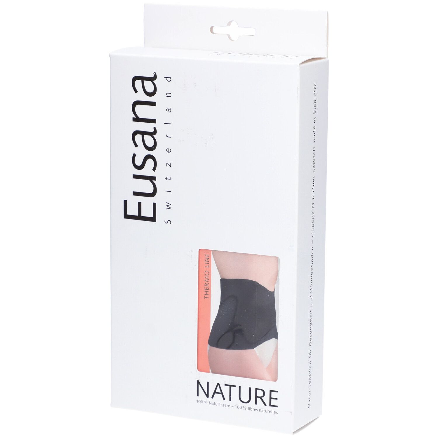 EUSANA Ceinture lombaire anatomique soie/laine taille M noir