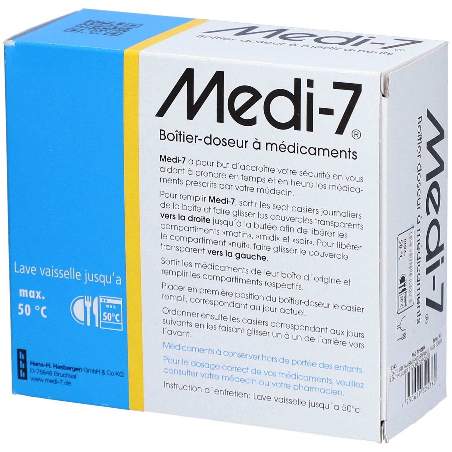 Sahag Medi-7 pilulier turquoise 7 jours 4 cases