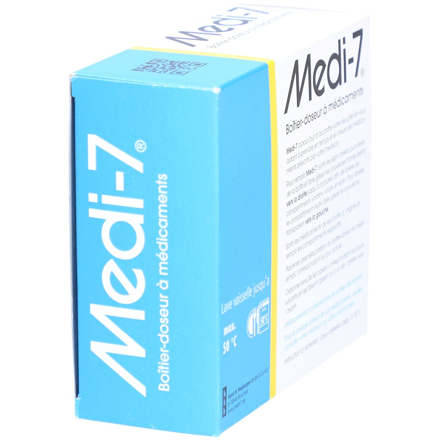 Sahag Medi-7 pilulier turquoise 7 jours 4 cases