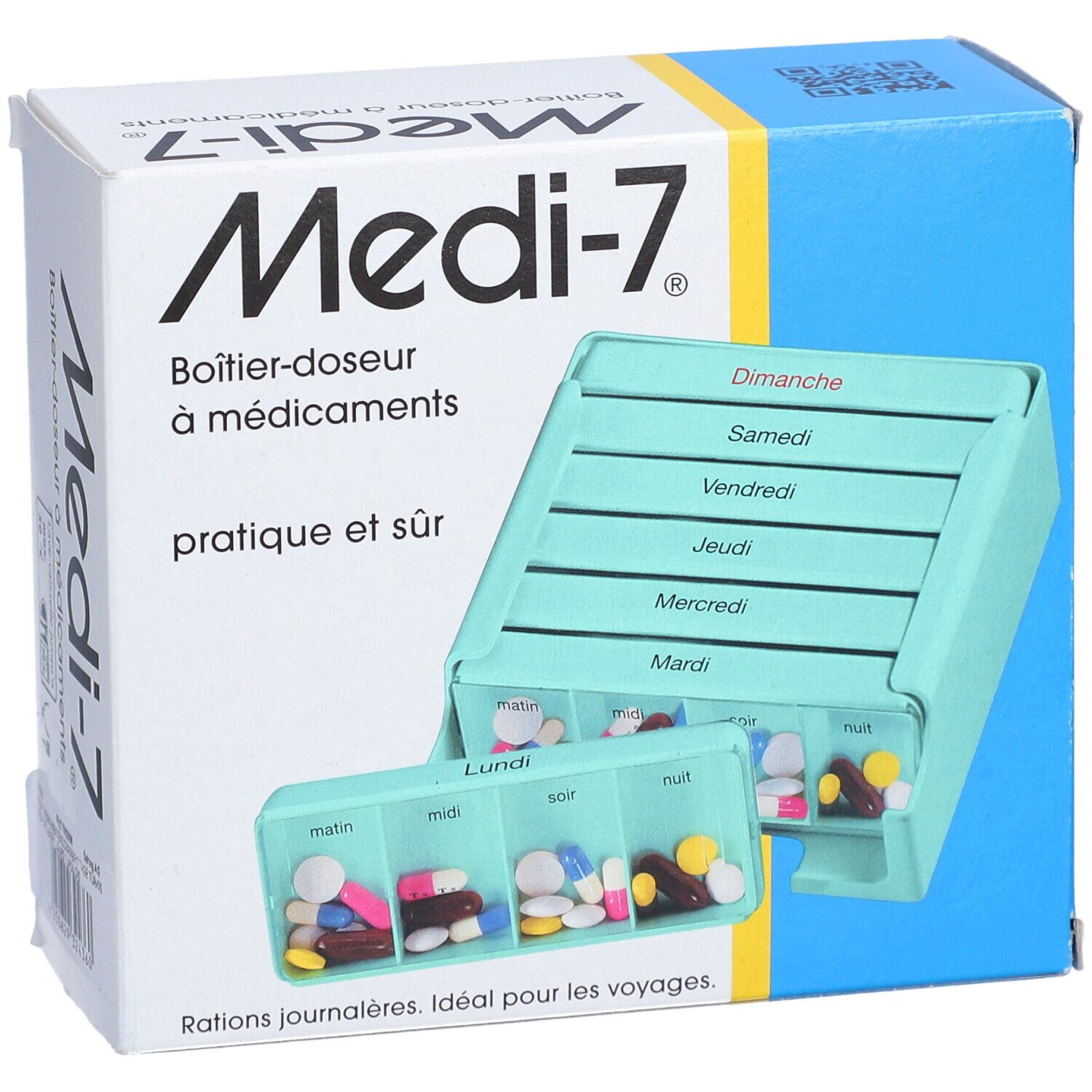 Sahag Medi-7 pilulier turquoise 7 jours 4 cases