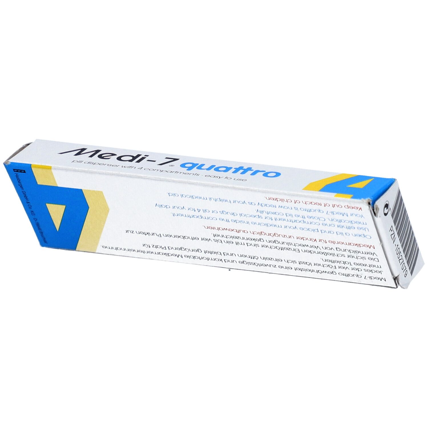 Medi-7 Distributeur journalier QUATTRO 4 compartiments vert