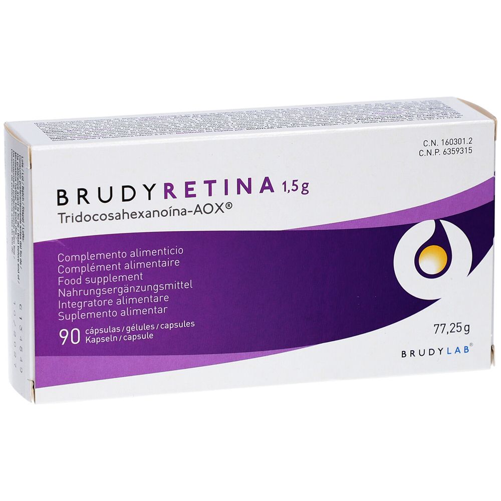 Brudyretina 1,5g complément alimentaire avec 90 capsules.