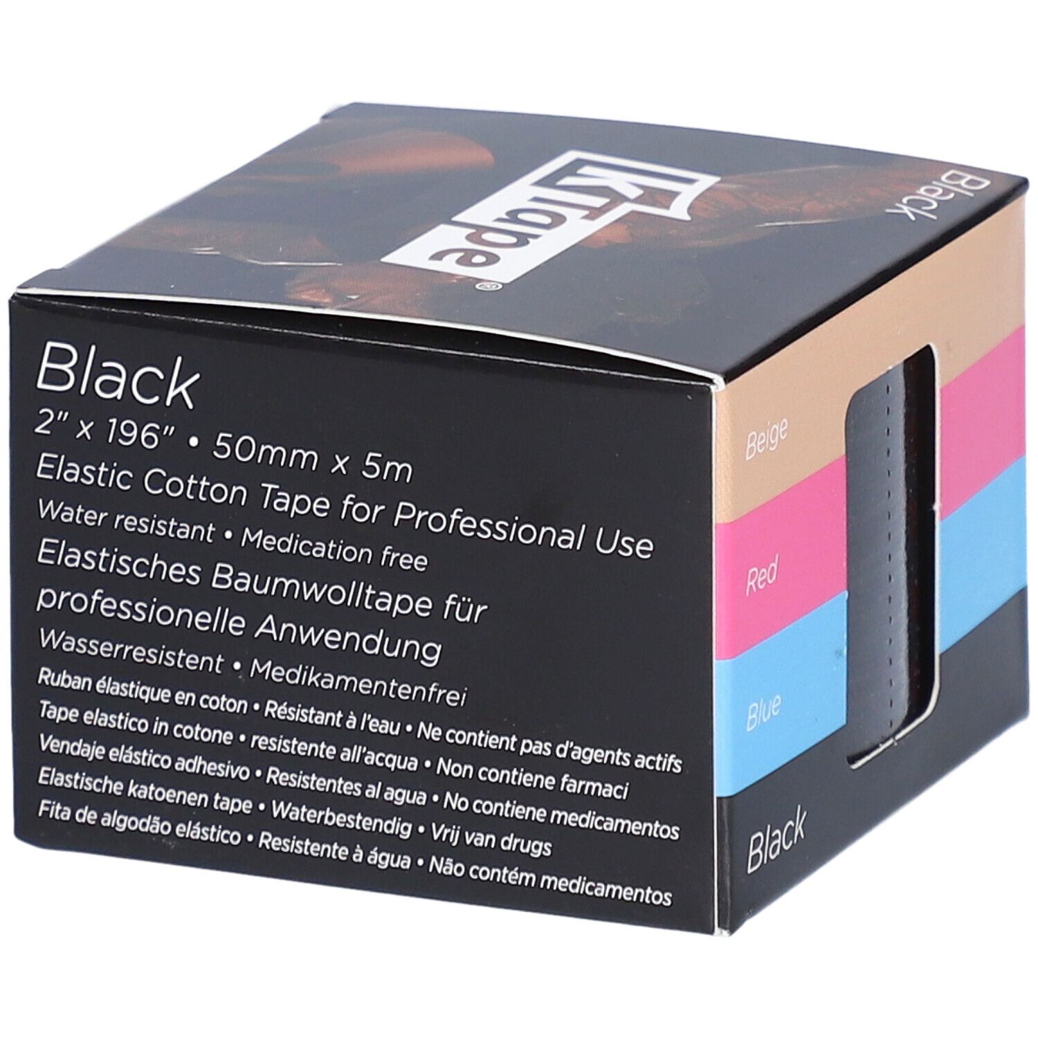 K-TAPE Bande élastique 5cm x 5 m Noir