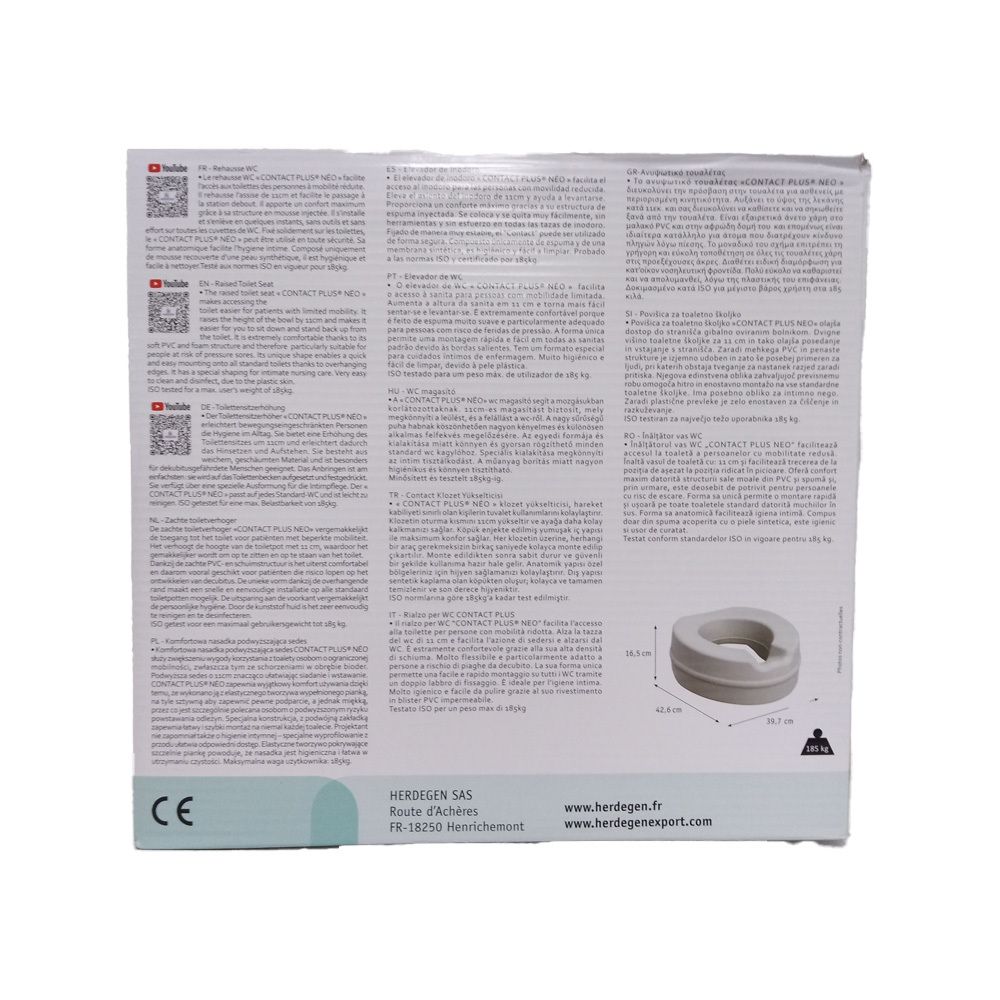 Réhausse de siège de toilette Soft Herdegen - Siège de toilette souple et antidérapant avec surélévation de 11 cm