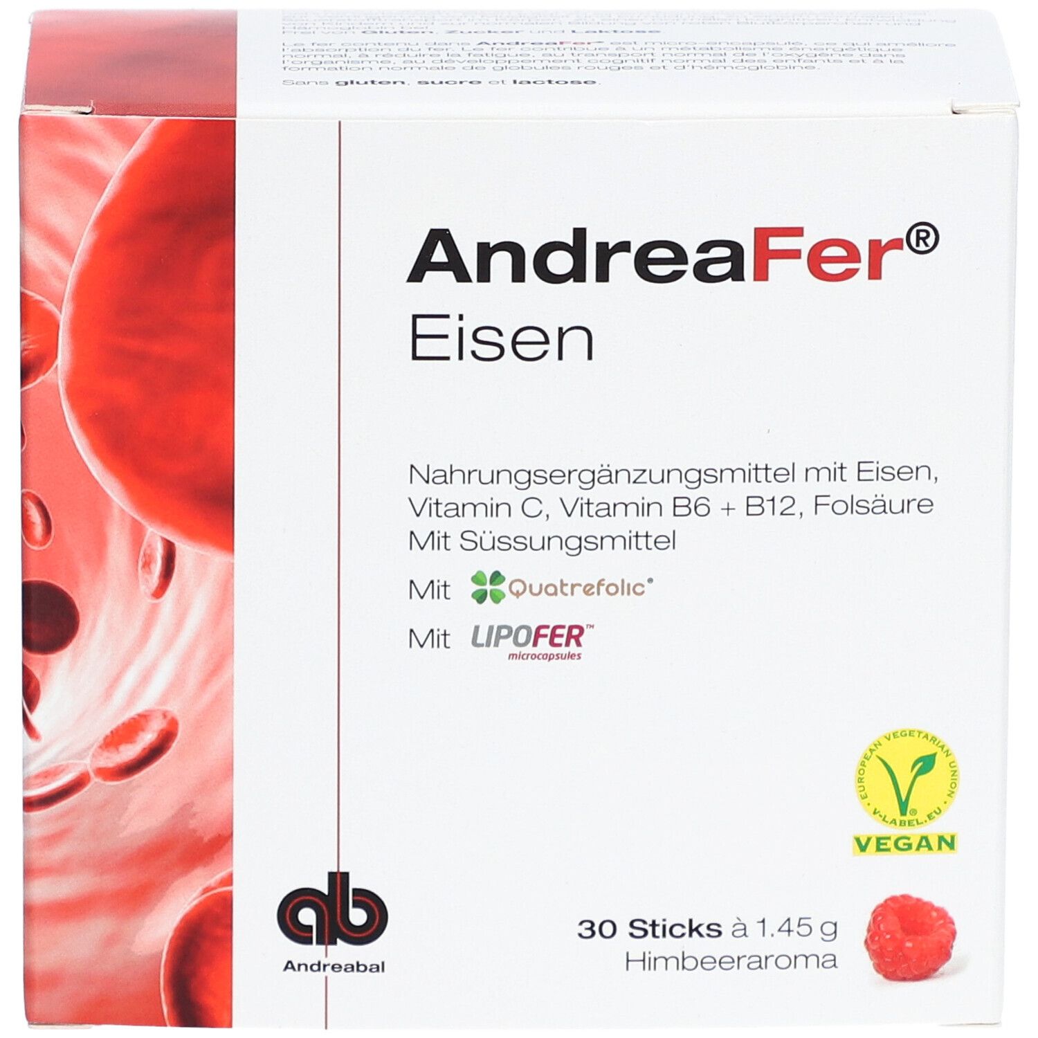 AndreaFer Fer complément avec fer, vitamines C, B6, B12 et acide folique