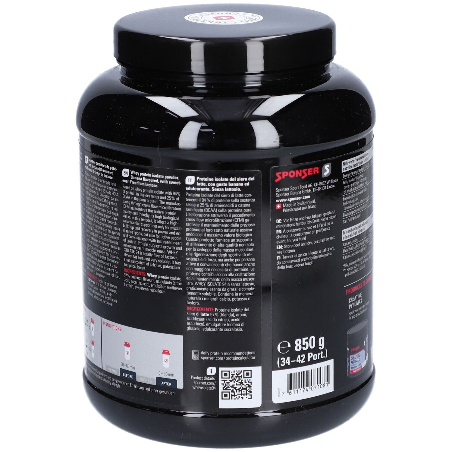 SPONSER Whey Isolate 94 Banane