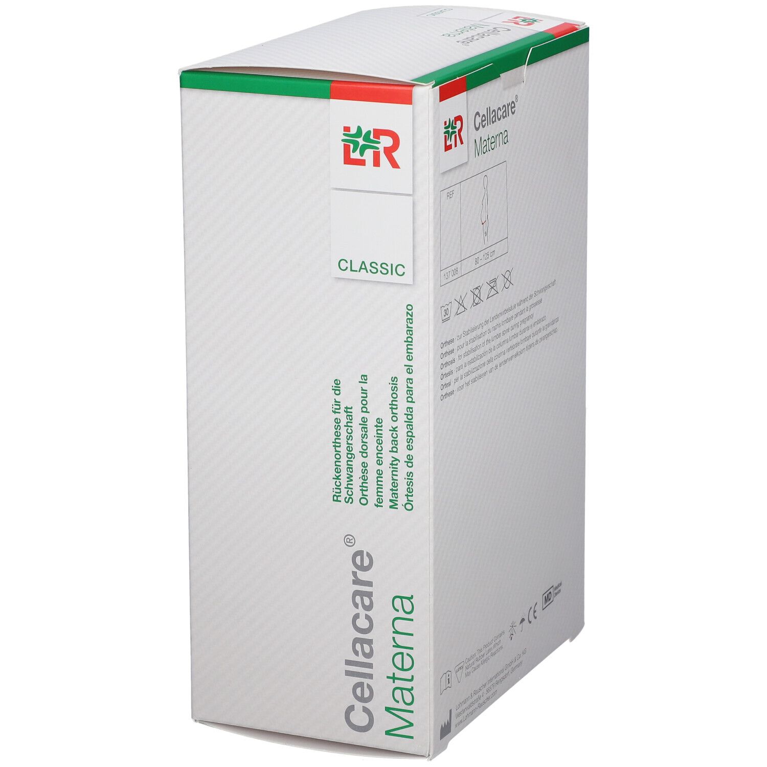 Emballage Cellacare® Materna. Inscription: Cellacare® Materna, Classic. Informations produit.