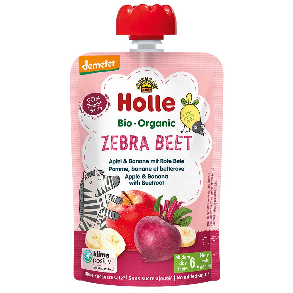 Holle Zebra Beet - Pomme & banane avec betterave rouge