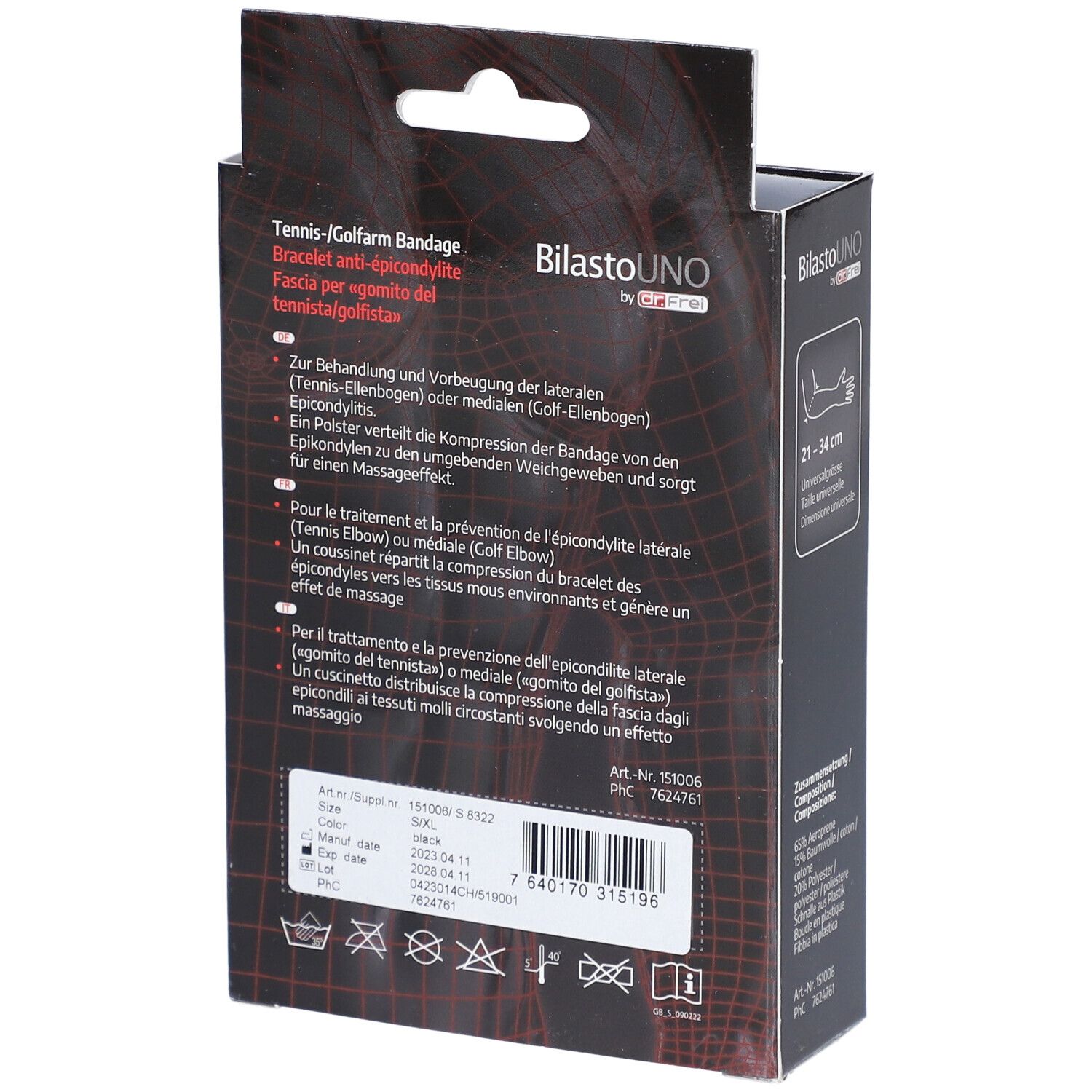 BILASTO UNO Bracelet Anti-Epicondylite Taille Universelle