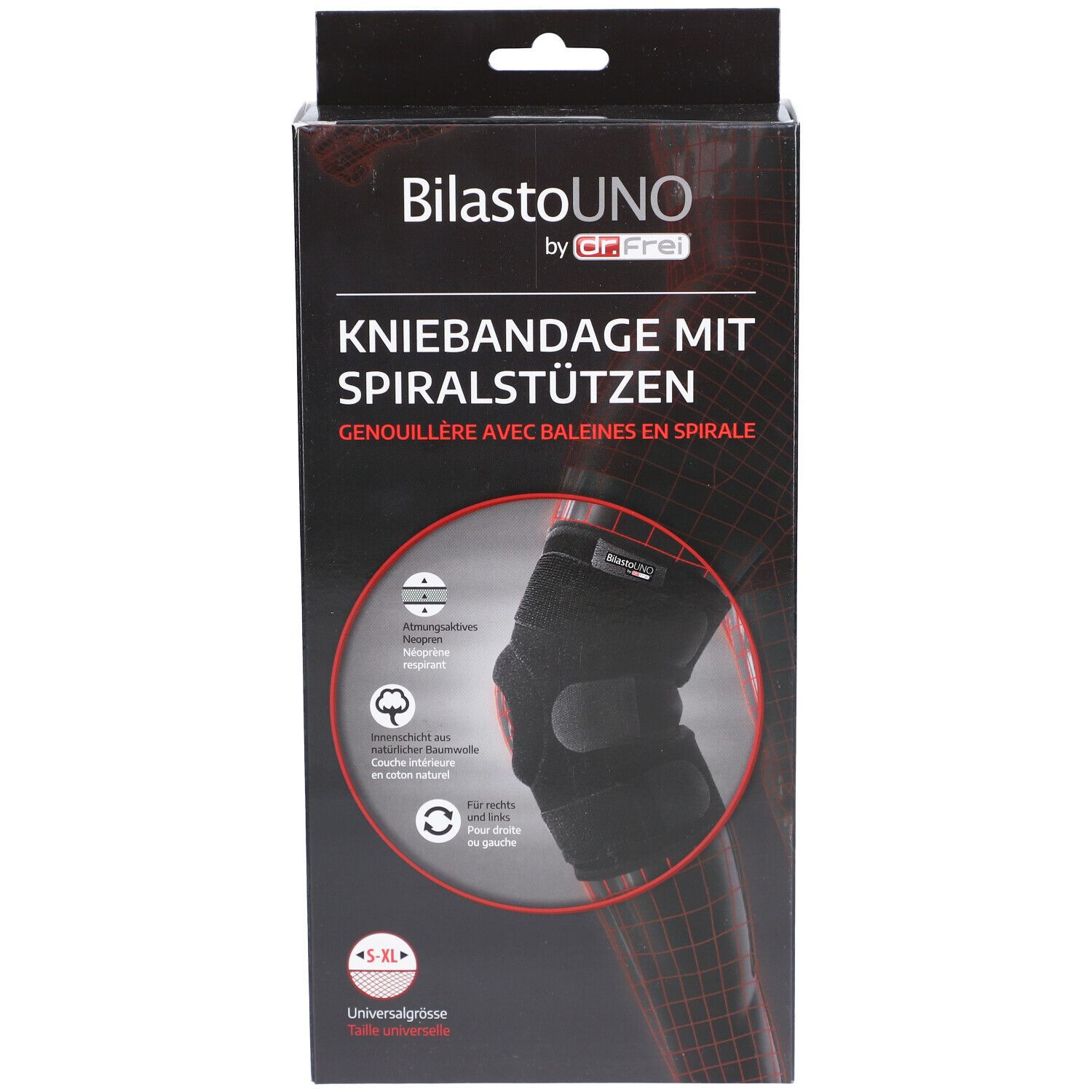 BILASTO UNO Genouillère avec Baleines en Spirales Taille Universelle