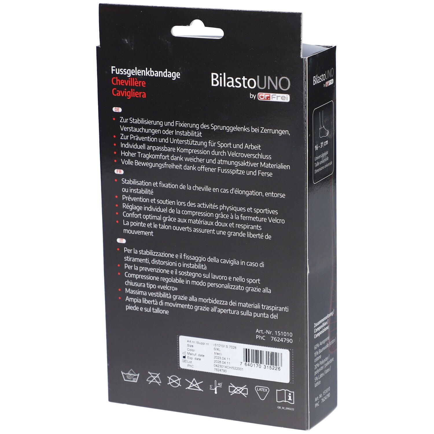 BILASTO UNO Chevillère Taille Universelle