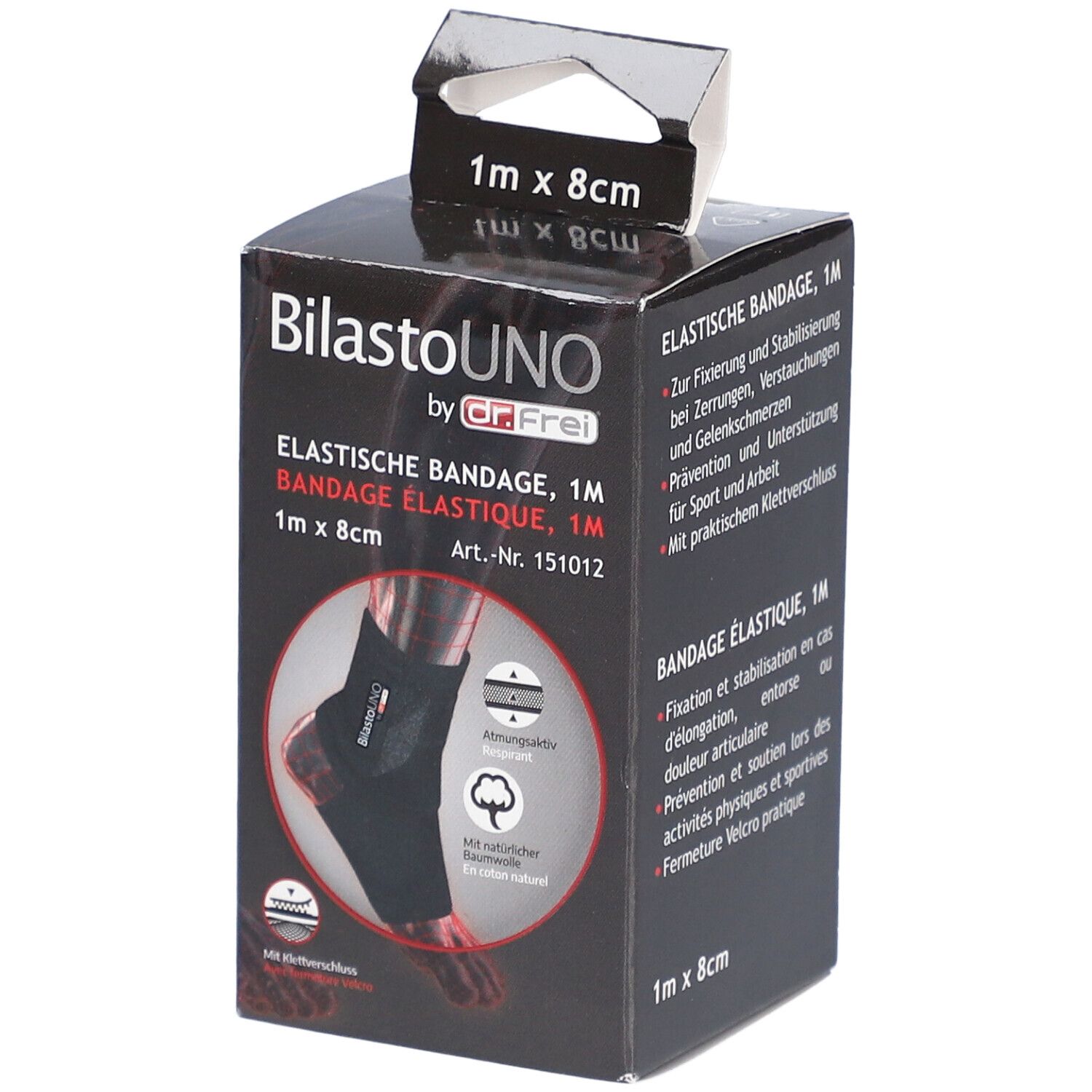 Bilasto Uno bande universelle élastique avec fermeture Velcro 1 m