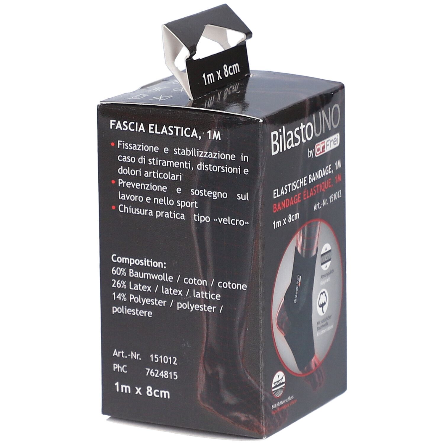Bilasto Uno bande universelle élastique avec fermeture Velcro 1 m