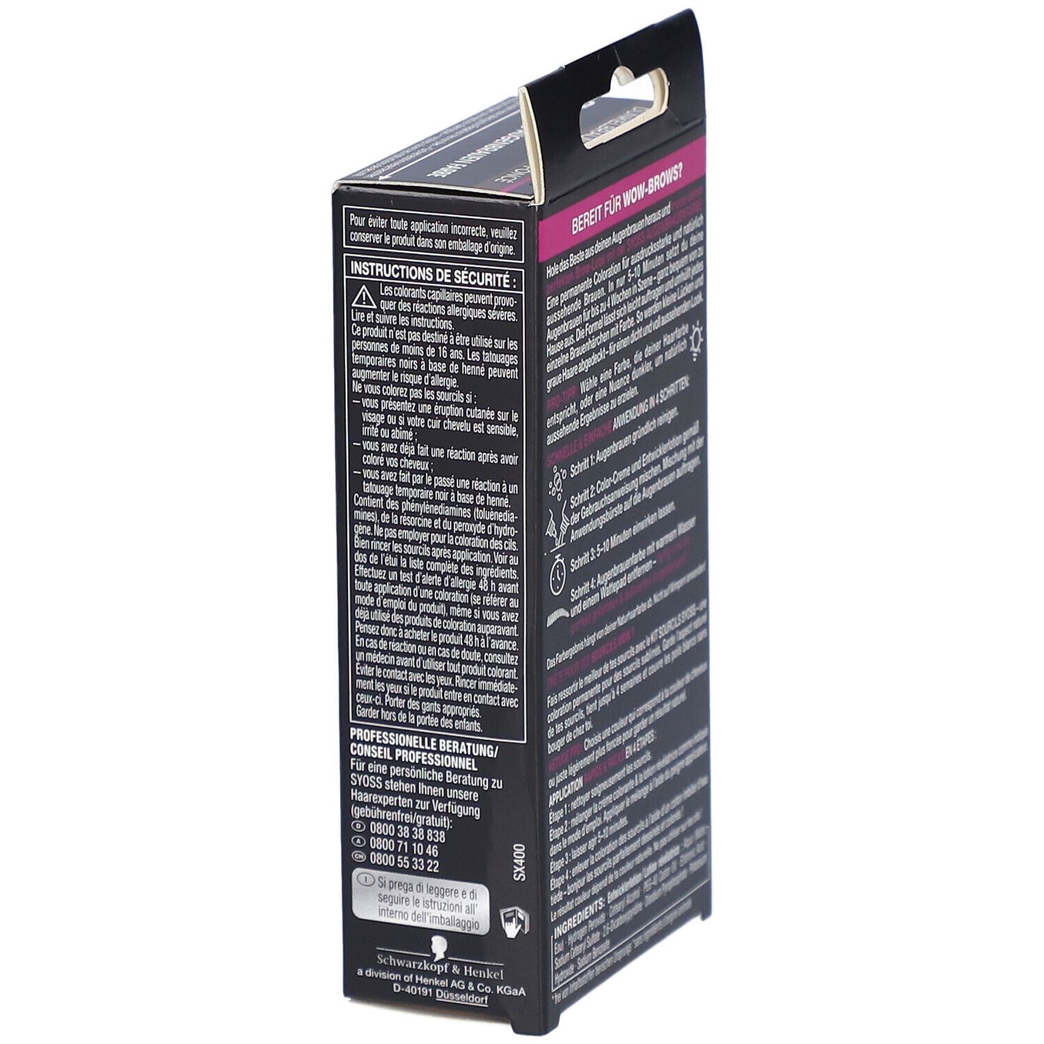 Syoss teinture sourcils châtain foncé