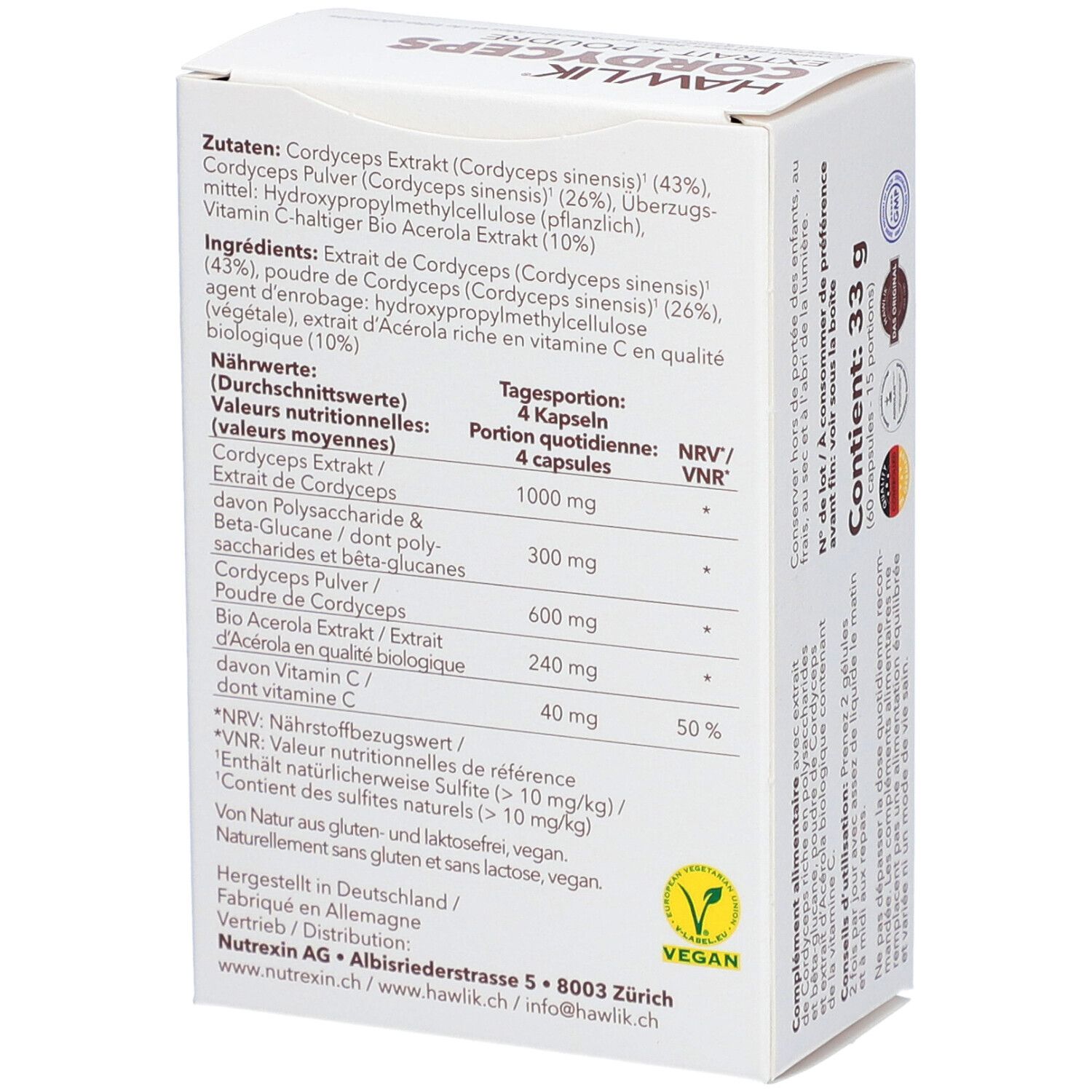 Hawlik Cordyceps Extrait + Poudre