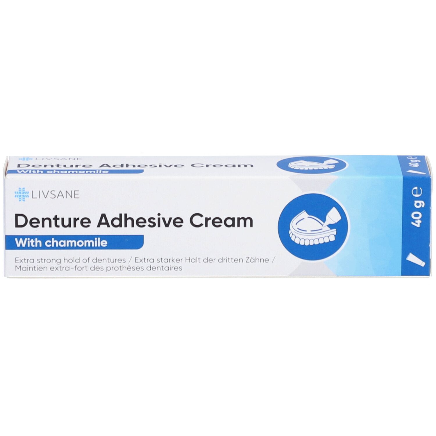 Crème adhésive LIVSANE à la camomille, 40g.