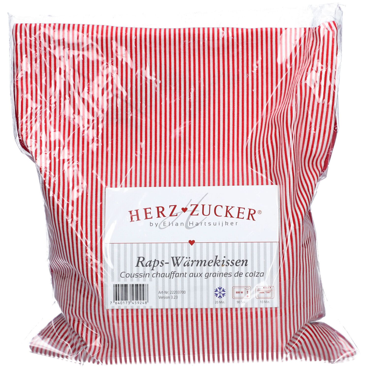 HERZZUCKER® Coussin Chauffant aux Graines de colza 26 x 21 cm Étoile rouge