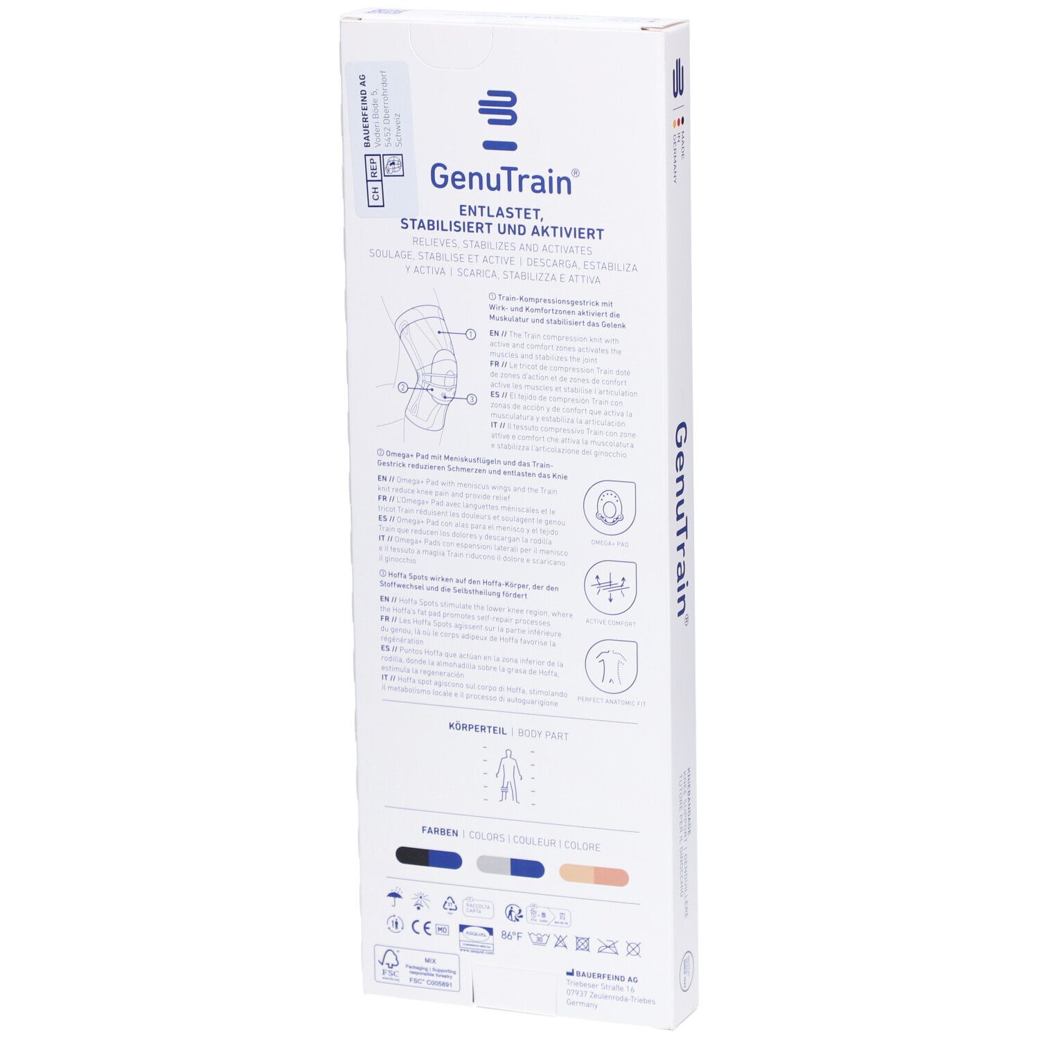 BAUERFEIND® GenuTrain Genouillère active, rotulienne et ligamentaire Taille 2 Beige