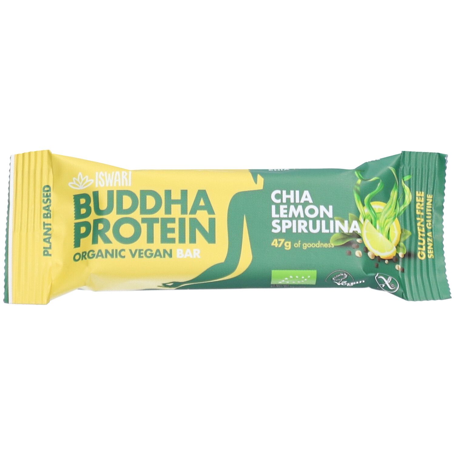 ISWARI Buddha Protein - Barre protéinée Chia, Citron et Spiruline bio