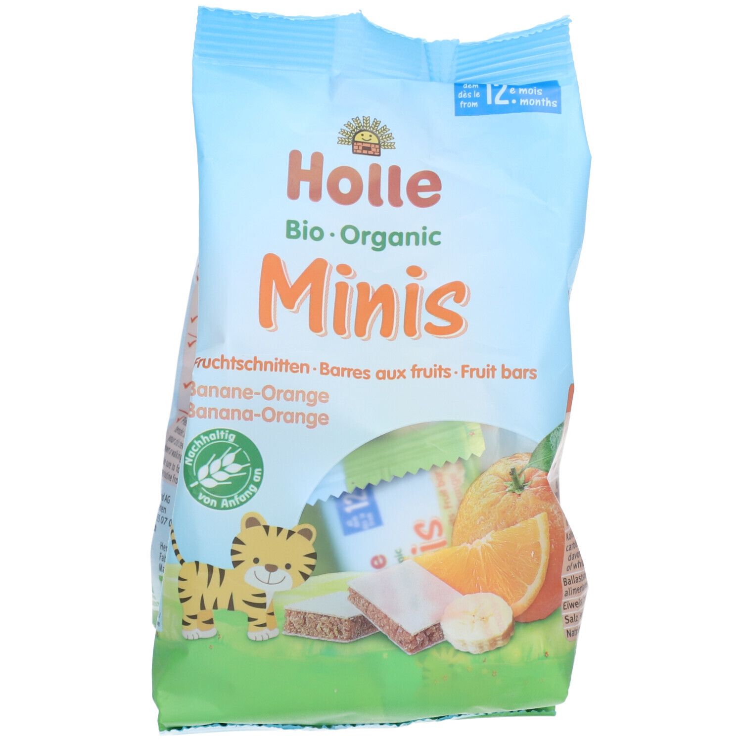 HOLLE Minis Barres aux fruits Banane-Orange bio