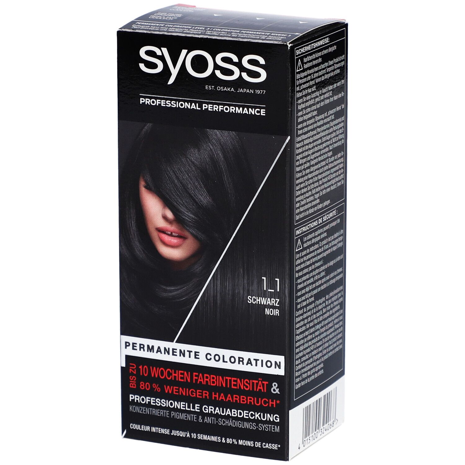 Couleur de cheveux Syoss® 1-1 Noir - Coloration permanente