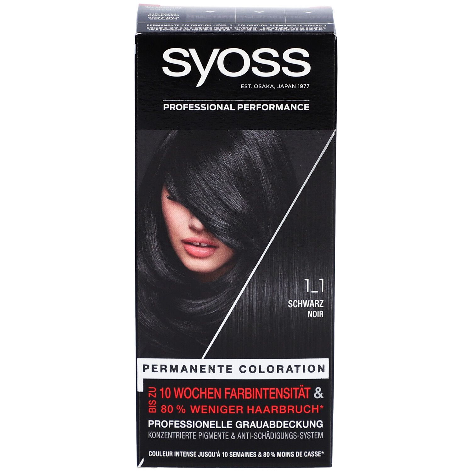 Couleur de cheveux Syoss® 1-1 Noir - Coloration permanente