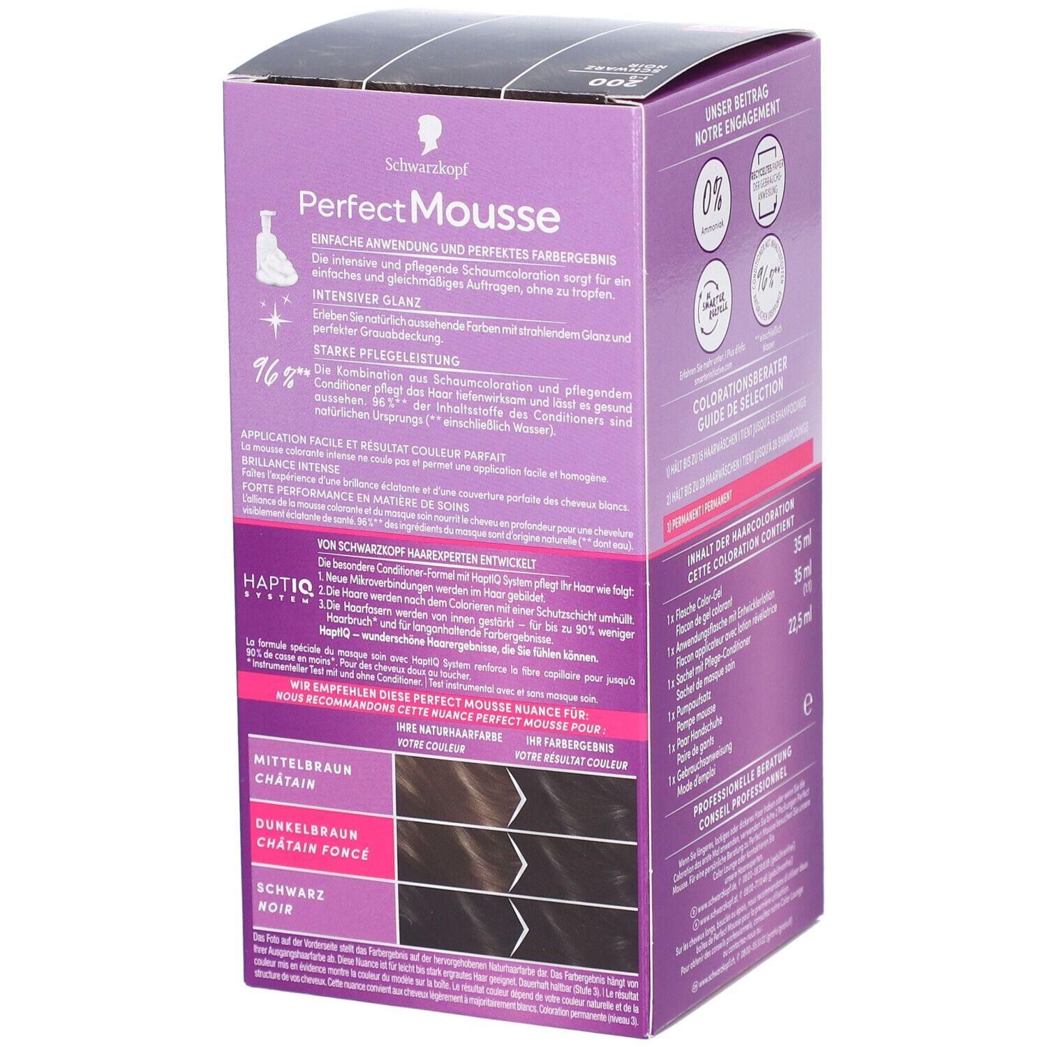 Schwarzkopf Perfect Mousse coloration mousse 200 noir