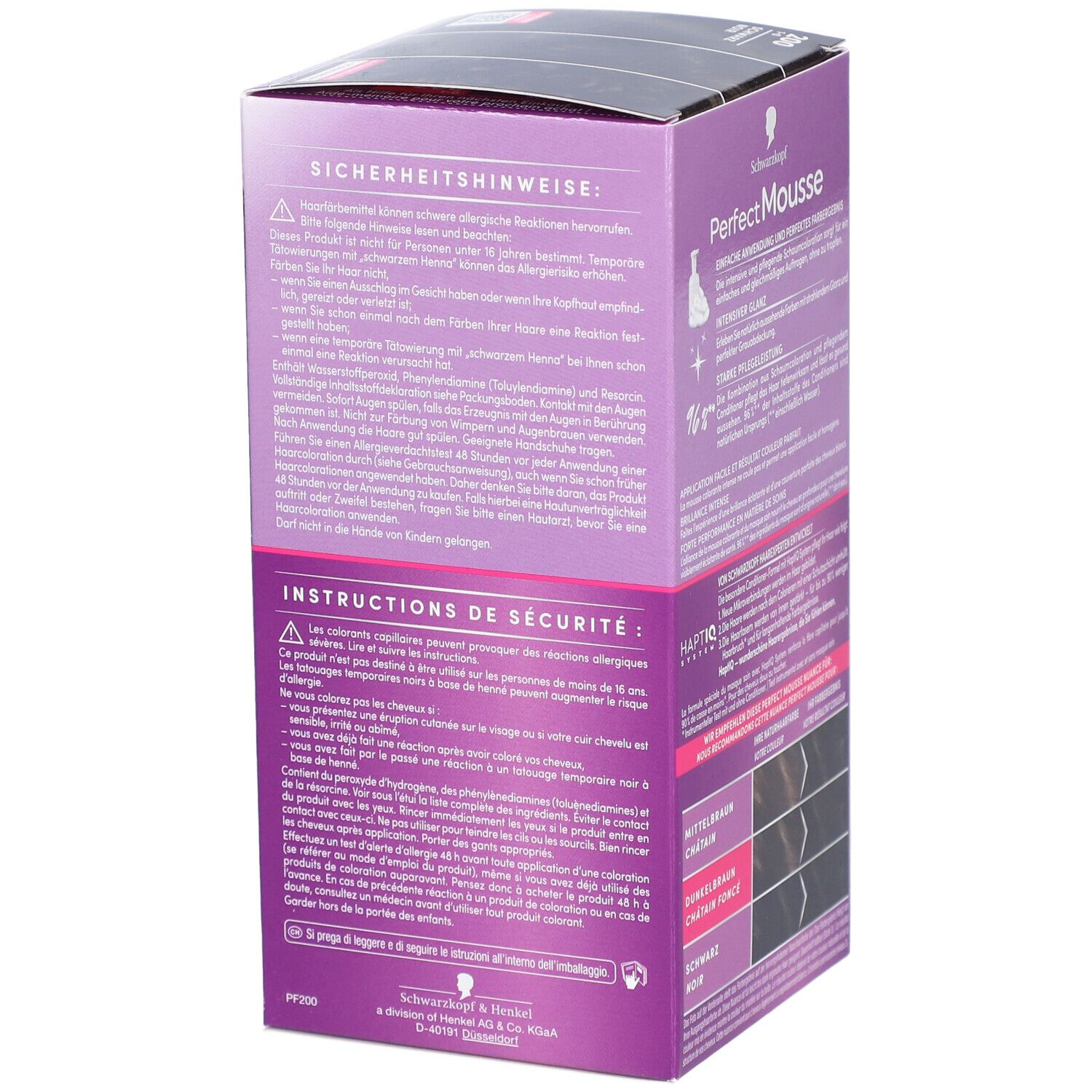 Schwarzkopf Perfect Mousse coloration mousse 200 noir