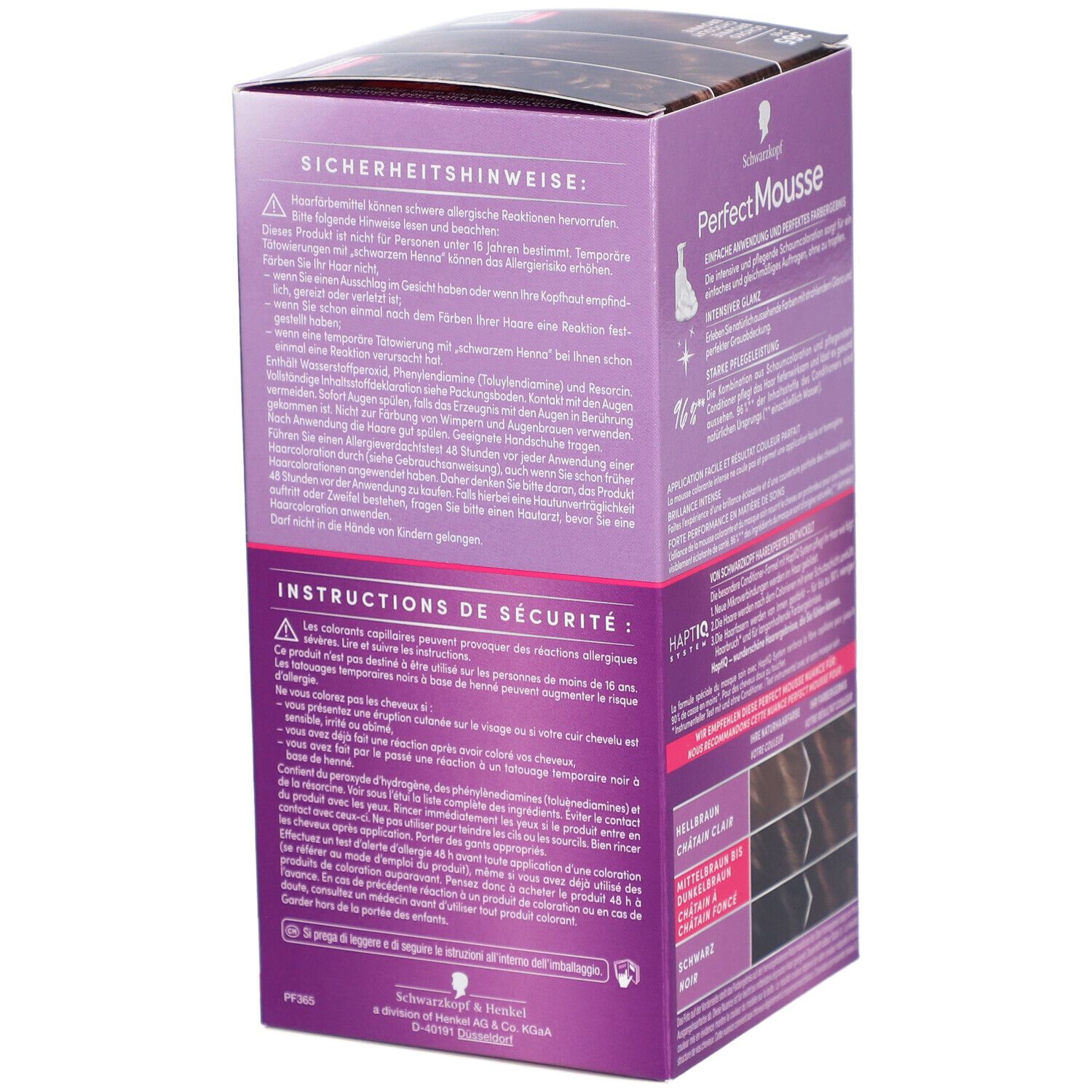 Schwarzkopf Perfect Mousse coloration mousse 365 brun chocolat