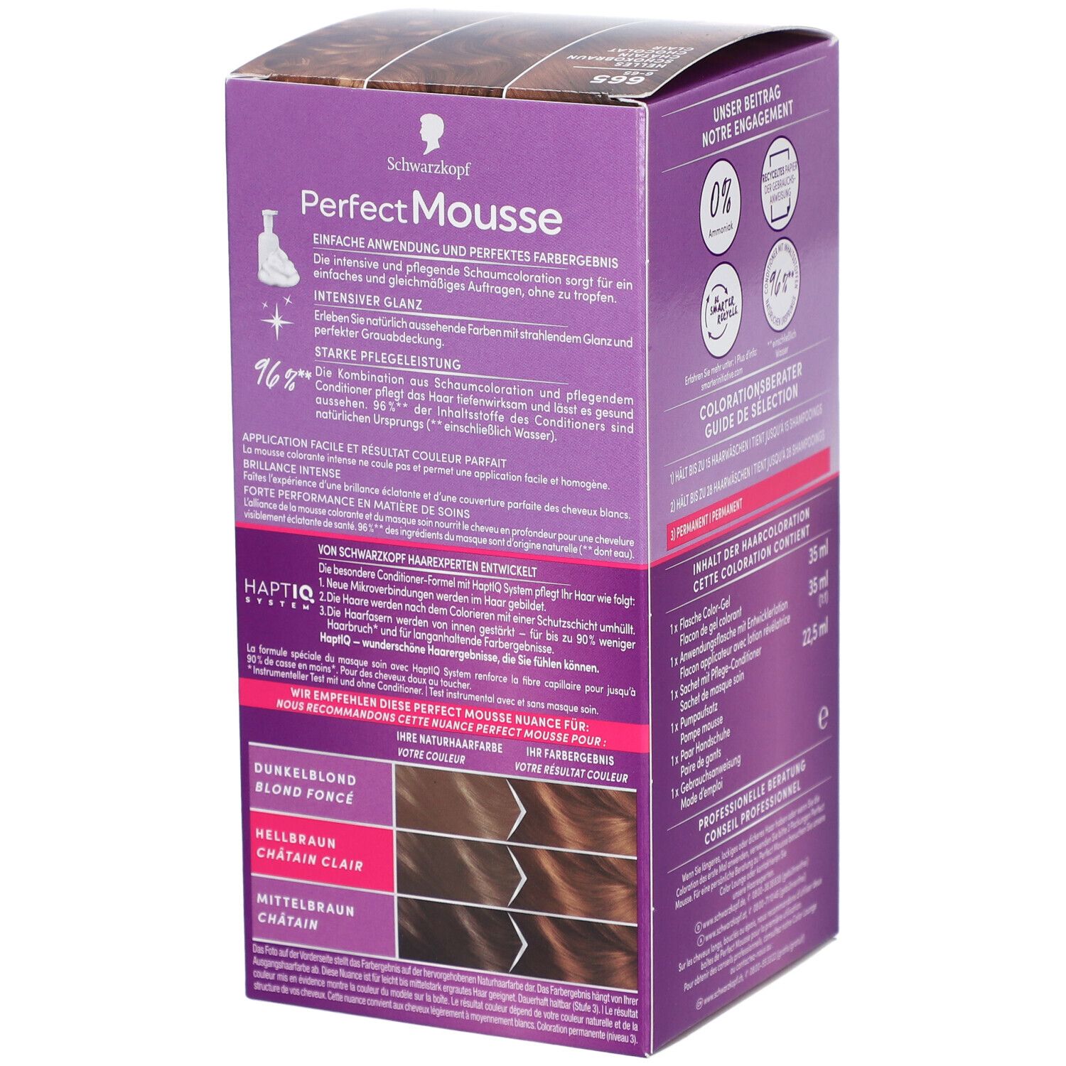 SCHWARZKOPF Perfect Mousse 665 Châtain chocolat clair