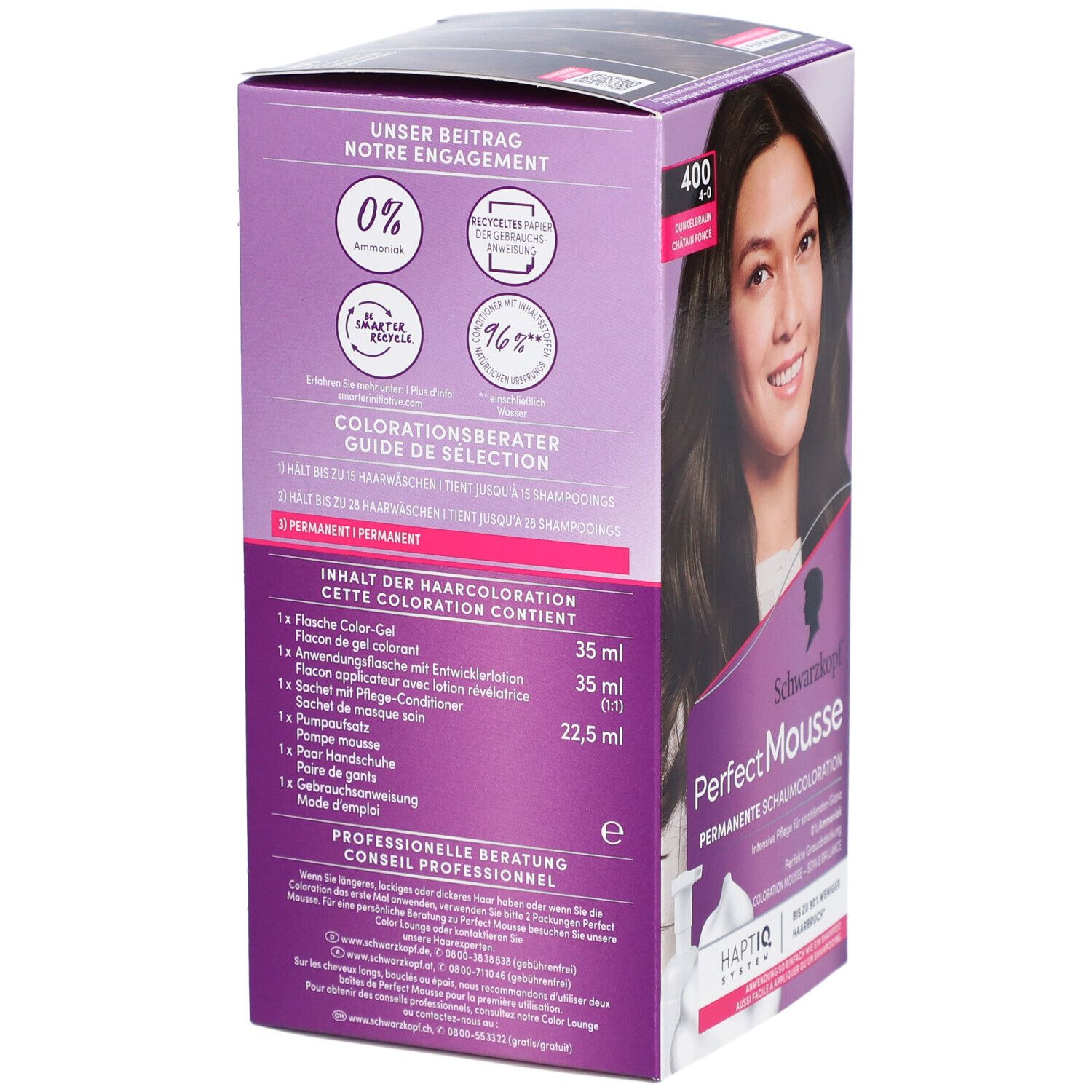 Schwarzkopf Perfect Mousse coloration mousse 400 brun foncé