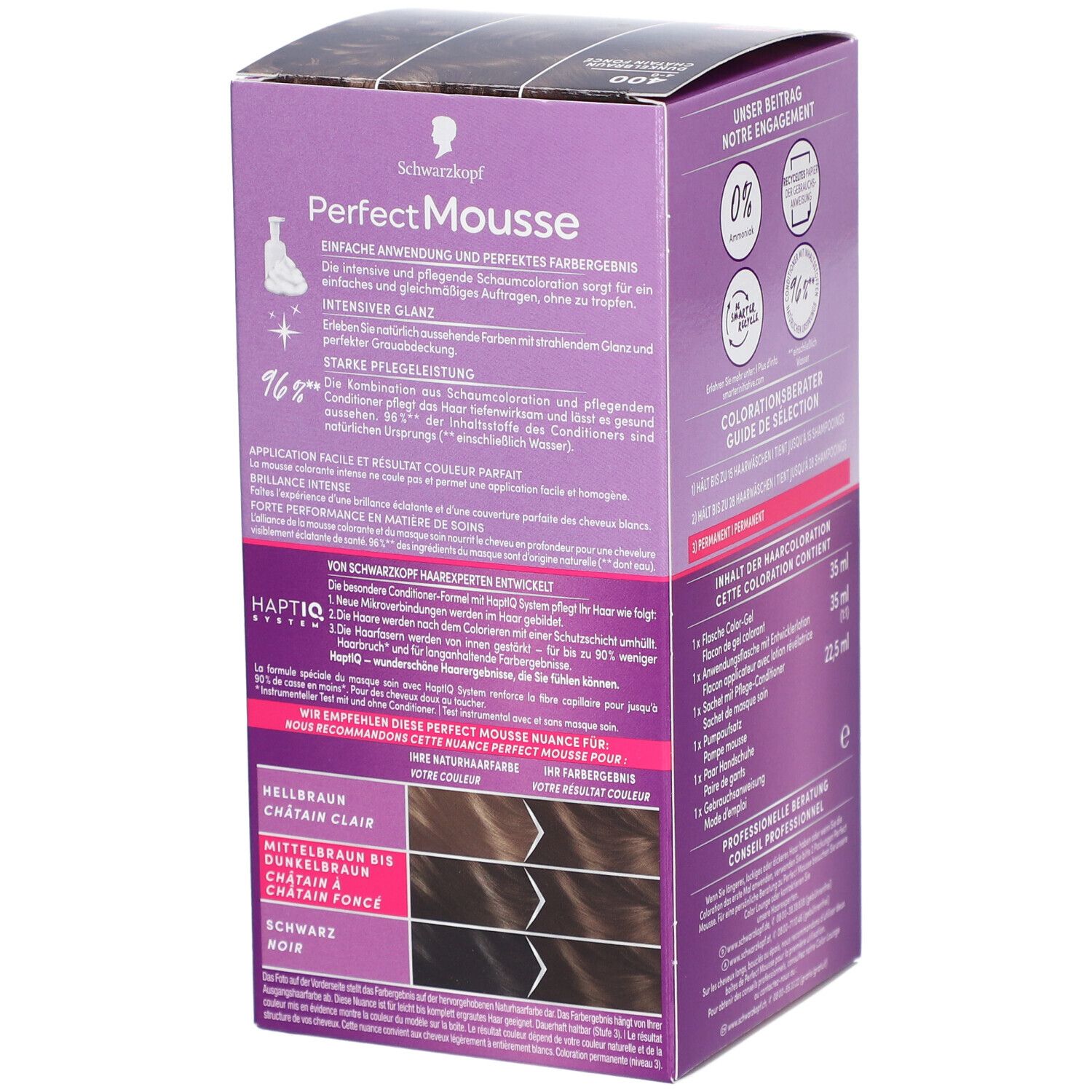 Schwarzkopf Perfect Mousse coloration mousse 400 brun foncé