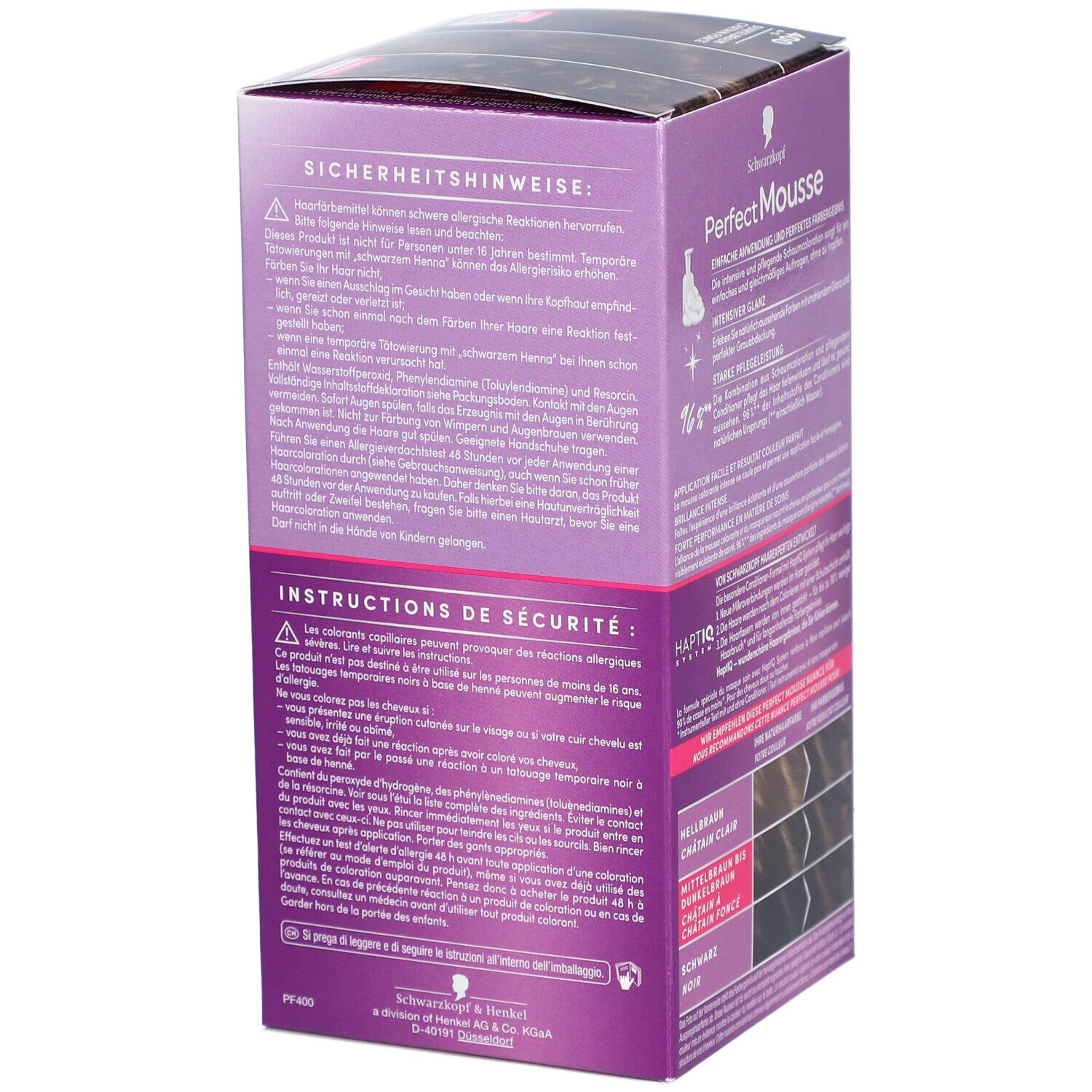 Schwarzkopf Perfect Mousse coloration mousse 400 brun foncé